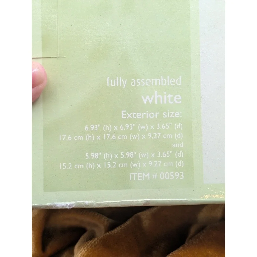 Y2K Vintage Spa Linea White Wood Wall Display Cubes Shelves Set of 2 Sealed NIB